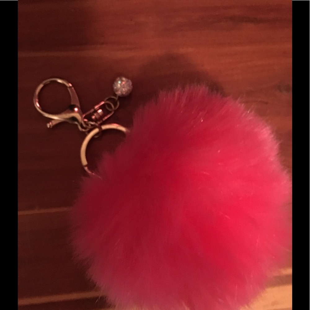 Pink flurry keychain - gold plated